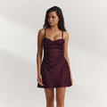 Lounge Underwear Peep Bra Mini Dress - Plum