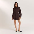 Lounge Underwear Structured Blazer Dress - Chocolate