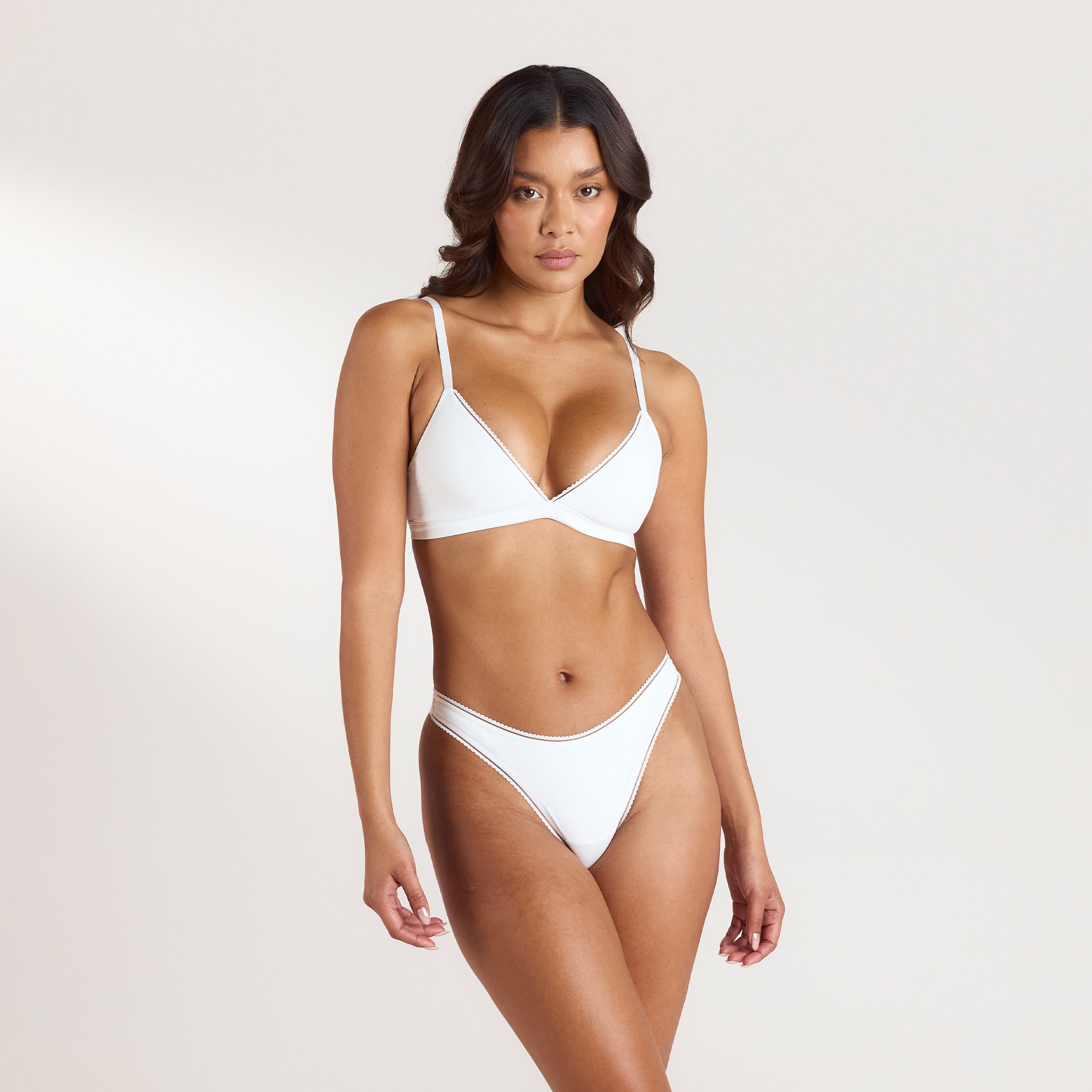Lounge Underwear Comfort Triangle Bralette - White