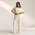 Lounge Underwear Soft Waffle Pyjama Bottoms - Cream