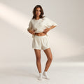 Lounge Underwear Soft Waffle Pyjama Shorts - Cream