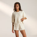 Lounge Underwear Soft Waffle Pyjama Top - Cream
