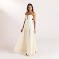 Lounge Underwear Embroidered Lace-Up Maxi Dress - Buttercream