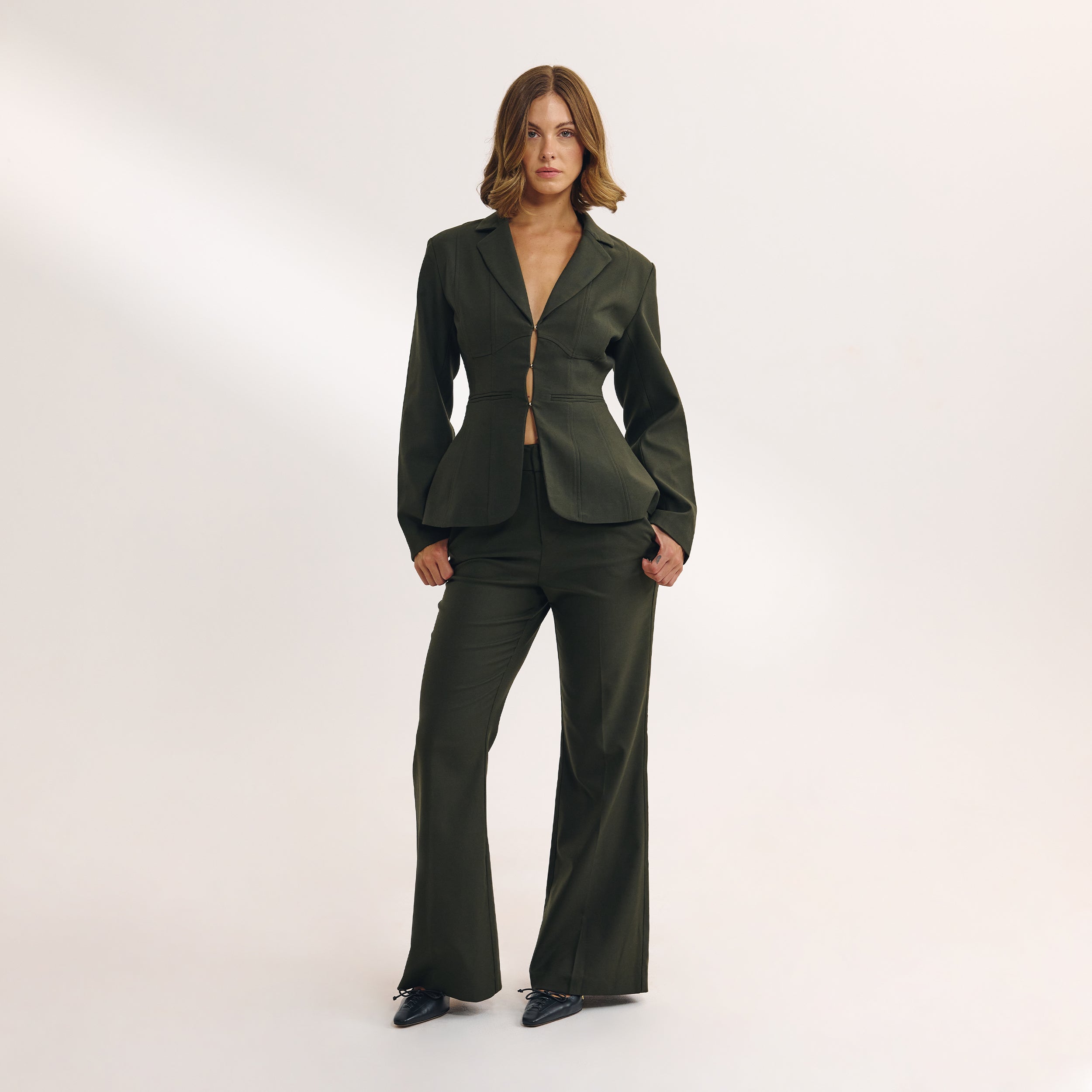 Lounge Underwear Flared Trousers - Dark Green