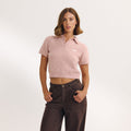 Lounge Underwear Knitted Polo Top - Pink