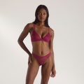Lounge Underwear Lace Triangle Bralette - Maroon