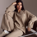 Lounge Underwear Half Placket Knitted Jumper - Mink