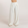 Lounge Underwear Wide-Leg Pleat Detail Trousers - Off White