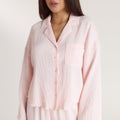 Lounge Underwear Crinkle Pyjama Shirt - Pink