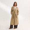 Lounge Underwear Suedette Trim Trench Coat - Sand