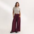 Lounge Underwear Wide-Leg Tailored Trousers - Cherry Lacquer