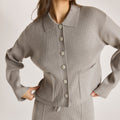 Lounge Underwear Knitted Oversized Shirt - Warm Grey