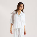 Lounge Underwear Modal Short Sleeve Pyjama Shirt - White Floral