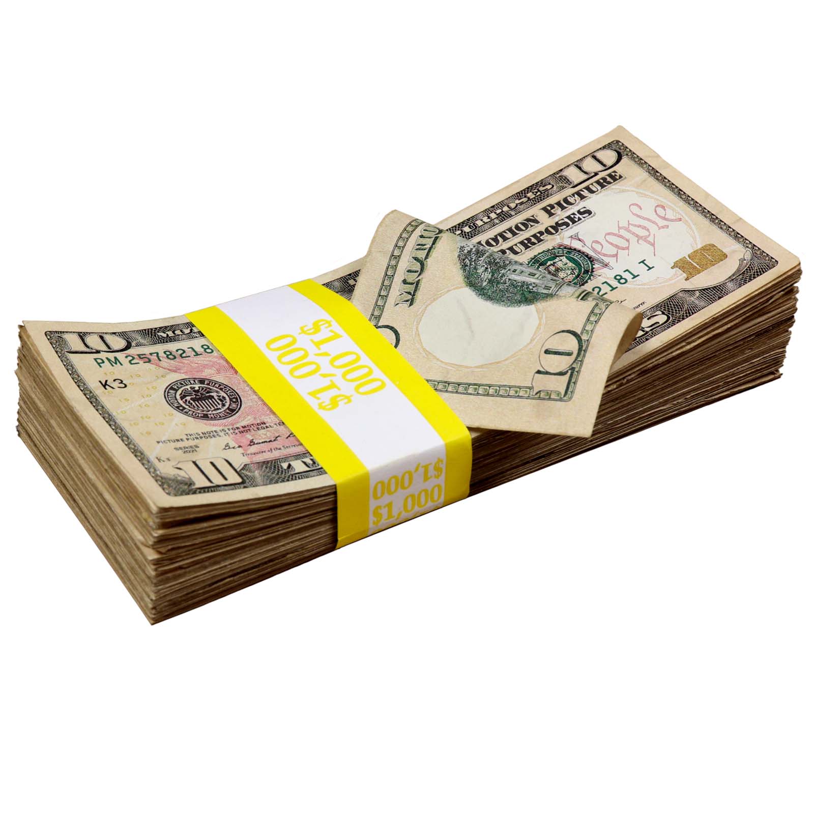 $1,000 RealAged® Full Print New Series Stack By Prop Money Inc.