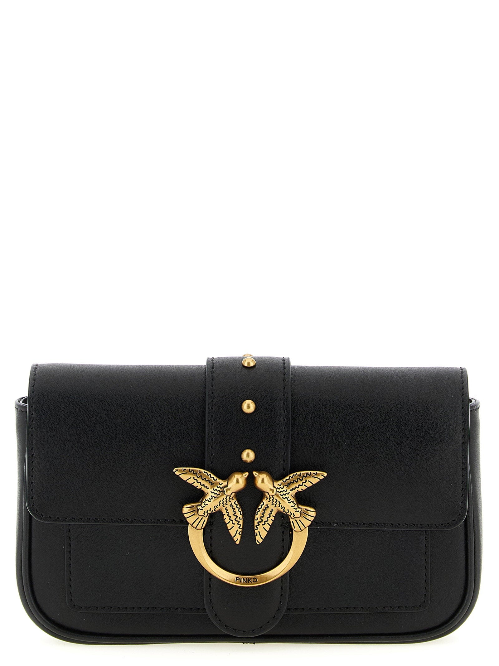 Pinko Pocket Love Crossbody Bag — Black