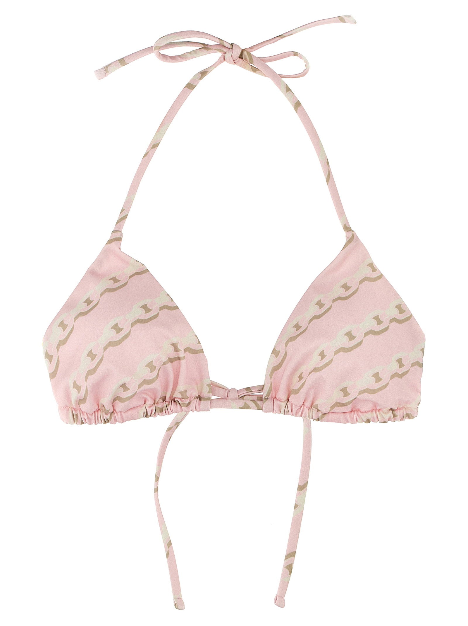 Versace Logo-Print Bikini Top — Pink