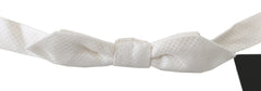 White Silk Slim Adjustable Neck Papillon Men Tie