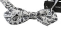 White Instruments Adjustable Neck Papillon Men Bow Tie Silk