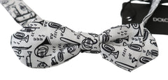 White Instruments Adjustable Neck Papillon Men Bow Tie Silk