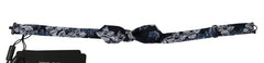 Navy Blue Floral Slim Adjustable Neck Papillon Men Bow Tie Silk