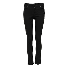Women's Black Cotton Skinny Jeans Clothing