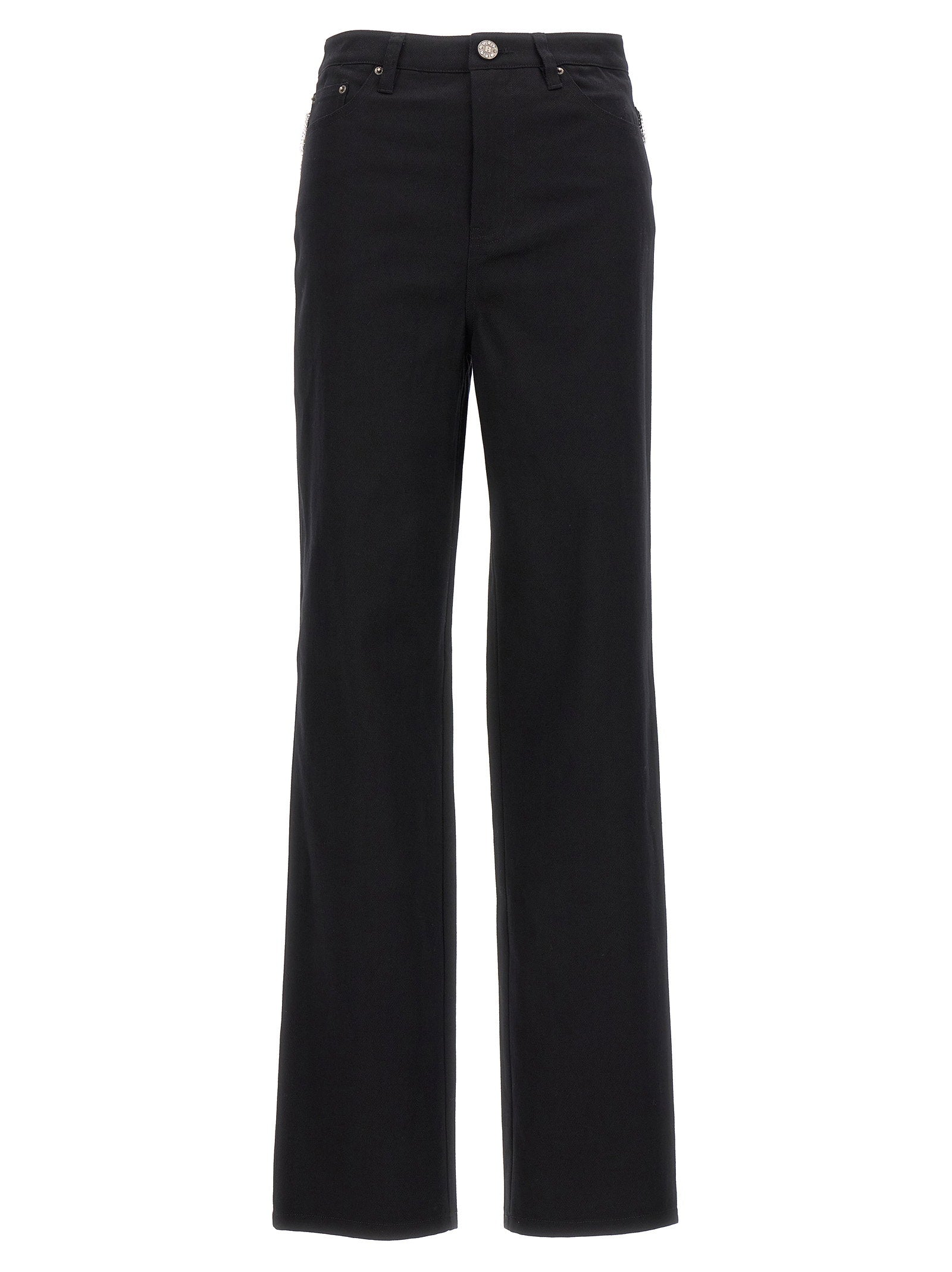 Rotate Birger Christensen High-Rise Twill Jeans — Black