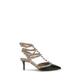 Women's Rockstud Heel Black Calf Leather Bos