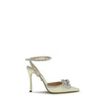 Women's Crystal-Bow Silk Heel Yellow Upper Sole