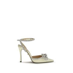 Women's Crystal-Bow Silk Heel Yellow Upper Sole