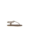 Women's Brown Satin Flat Sandals