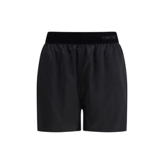 Women's Black Silk Bermuda Shorts