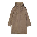 Women's Brown Polyester Parka Clothing