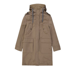 Women's Brown Polyester Parka Clothing