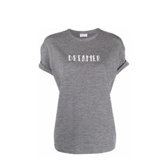 Women's Gray Elastane T-Shirt