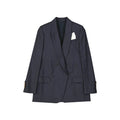 Women's Blue Virgin Wool Coat Clothing