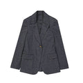 Women's Gray Wool Blazer Clothing