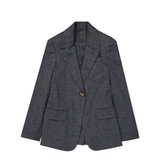 Women's Gray Wool Blazer Clothing