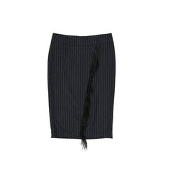 Women's Gray Virgin Wool Long Skirt