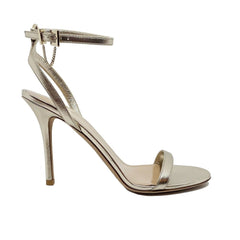 Women's Leather Stiletto Sandal Gold Lining