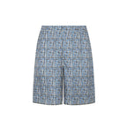Blue Silk Bermuda Shorts