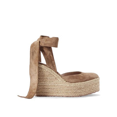 Women's Beige Calfskin Espadrilles Shoe