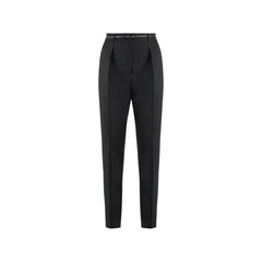 Women's Black Elastane Dress Pants