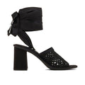 Women's Black Fabric Platform Sandals