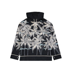 Men's Black Cotton Pattern Shirt