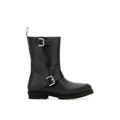 Women's Black Polyester Ankle Boots