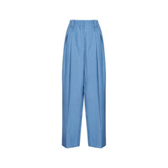Women's Blue Linen Casual Pants