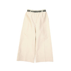 Women's Beige Viscose Cropped Pants