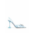Women's Plexiglass Pointed-Toe With Crystal Bow Heel Blue Upper Leather