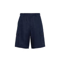 Men's Blue Linen Bermuda Shorts