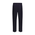 Blue Cotton Casual Pants